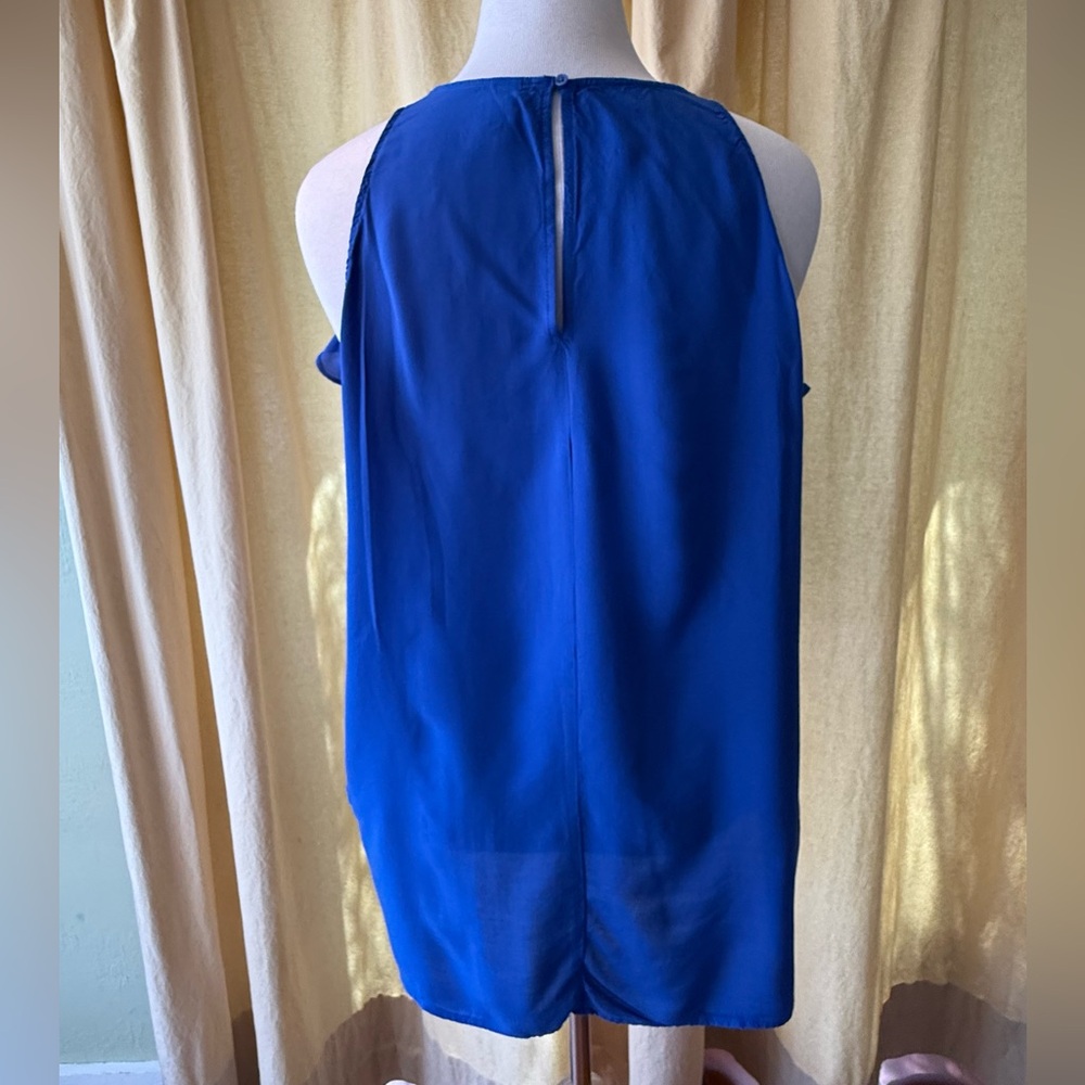 Old Navy Blue Ruffled Sleeveless Blouse - Picture 2 of 5